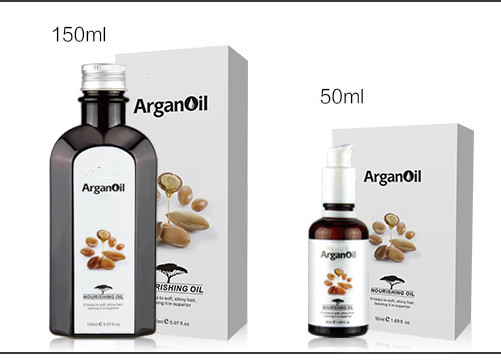 Olio di argan naturale puro del Marocco per la nutrizione d'idratazione dei capelli asciutti